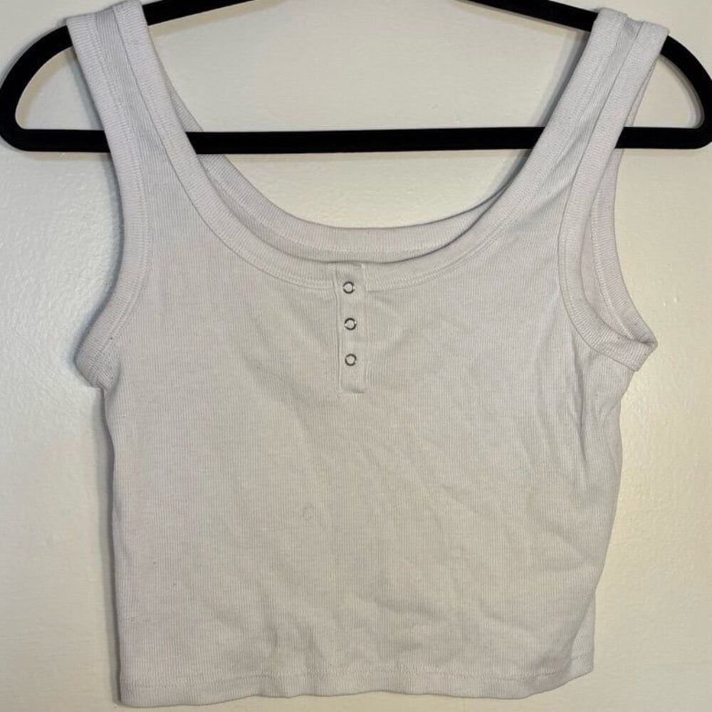 White No Boundaries Button Front Tank Top Size M
